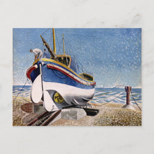 Eric Ravilious - reddingsboot Briefkaart