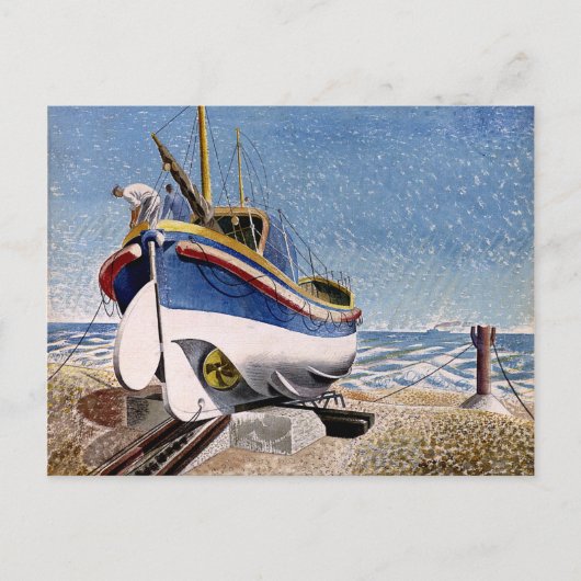 Eric Ravilious - Reddingsboot Briefkaart (Voorkant)