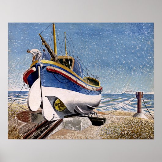 Eric Ravilious - Reddingsboot, Poster (Voorkant)