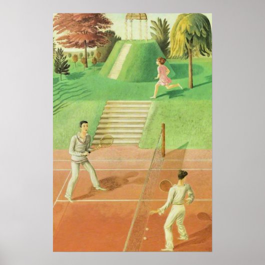 Eric Ravilious schilderen, Tennis, Poster (Voorkant)