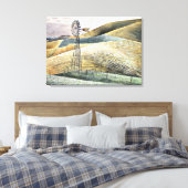 Eric Ravilious schilderij, Windmill Canvas Afdruk (Insitu (Slaapkamer))