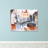 Eric Ravilious, The Vicarage, magisch realisme, Canvas Afdruk (Insitu (Houten vloer))