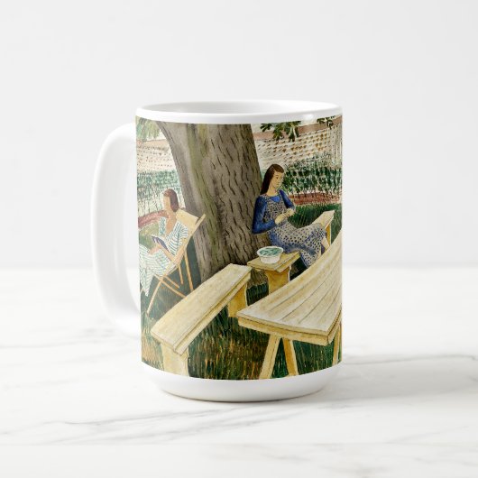 Eric Ravilious - Twee vrouwen in een tuin, Koffiemok (Voorkant links)