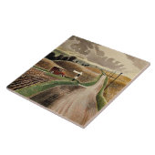 Eric Ravilious, Wiltshire Landscape Tegeltje (Zijkant)