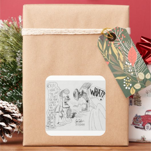 Erica Crooks Comics: Game Show oplichting Vierkante Sticker (Feestdagen)