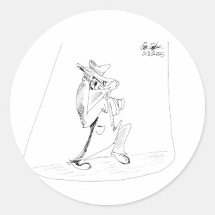Erica Crooks Comics - stiekeme schurk man Ronde Sticker