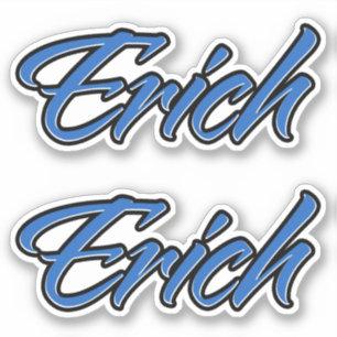 Erich Nom Bleu Autocollant Autocollant