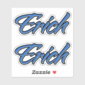 Erich Nom Bleu Autocollant Autocollant (Feuille)