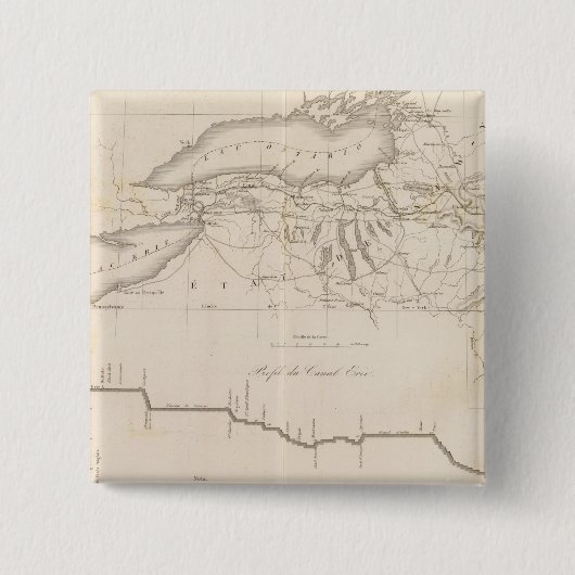 Erie Canal Vierkante Button 5,1 Cm (Voorkant)