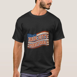 Erie City Pennsylvania Amerikaanse Vlag T-shirt
