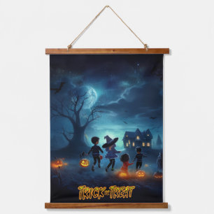 Erie Halloween Kinderen Trick-or-Treaten Hangend Wandkleed
