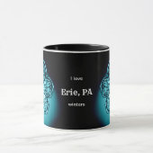 Erie PA I Love Custom City Winters Snowflake Mok (Midden)