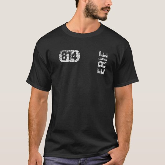 Erie Pennsylvania 814 Area Code  Retro T-shirt (Voorkant)