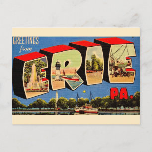 Erie Pennsylvania Groet Ansichtkaart Briefkaart