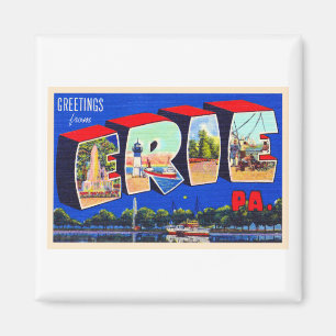 Erie Pennsylvania PA  groot Briefkaart Magneet