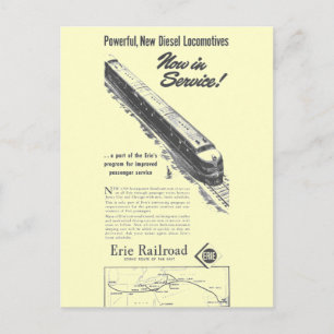Erie Railroad 1948 New Diesel Locomotives Briefkaart