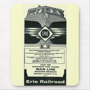 Erie Railroad Suburban Time Tables Hoesje 1958 Muismat