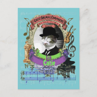 Erik Catie Cat Animal Composer Satie Spoof Briefkaart