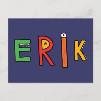 "Erik" Monster Letters Briefkaart