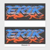 Erik Prénom Nom Graffiti Autocollants (Feuille)
