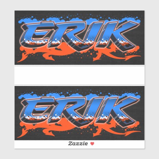 Erik Prénom Nom Graffiti Autocollants (Feuille)