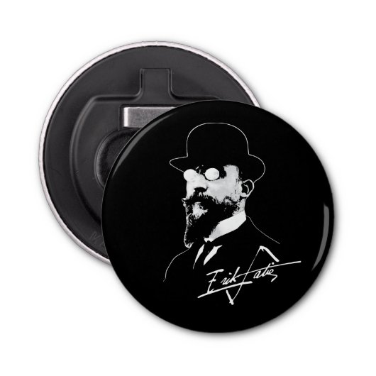 Erik Satie Button Flesopener (Voorkant)