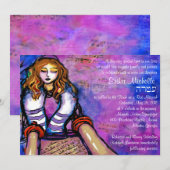 Erikas Invitation avec hébreu (Devant / Derrière)