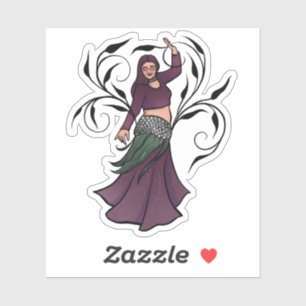 Erin Belly Dancer Burgundy Bellydans Sticker