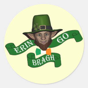Erin gaat bragh grappige leprechaun ronde sticker
