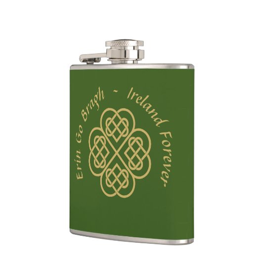 Erin Go Bragh Gold Celtic Shamrock Heupfles (Links)