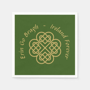Erin Go Bragh Gold Celtic Shamrock Servet