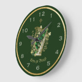 Erin Go Bragh Horloge murale irlandaise de la harp (Angle)