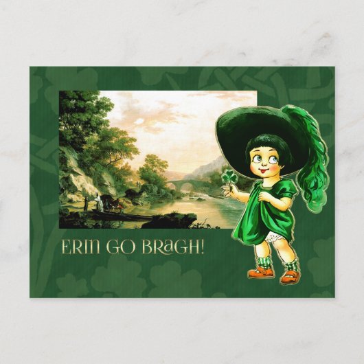 Erin Go Bragh. Iers Meisje St. Patrick's Day Briefkaart (Voorkant)