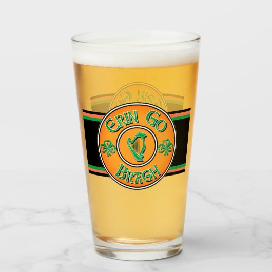 Erin Go Bragh Irish Logo Glas (Voorkant gevuld)
