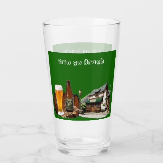 Erin Go Bragh Saint Patrick's Day Irish Beer Pub Glas (Achterkant)