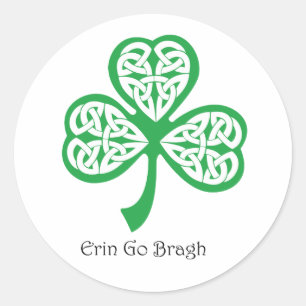 Erin Go Bragh shamrock met keltisch knotwerk Ronde Sticker