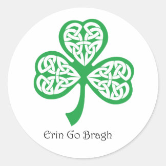 Erin Go Bragh shamrock met keltisch knotwerk Ronde Sticker