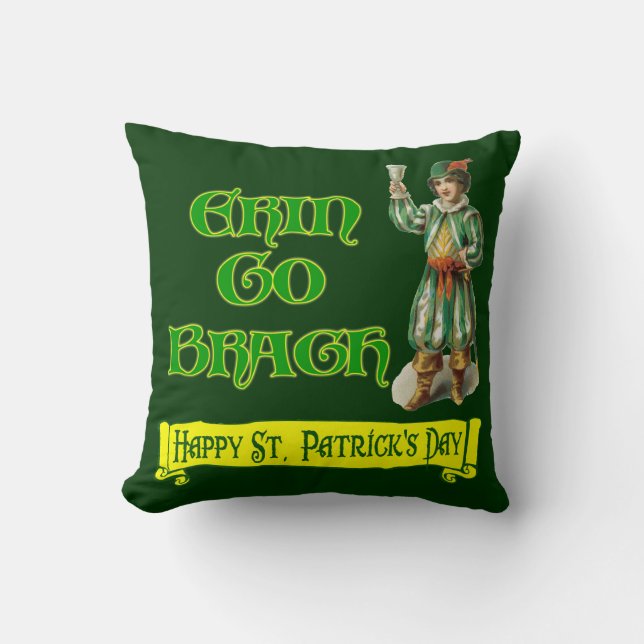 Erin Go Gragh Heureux Coussin de la Saint Patrick (Recto)