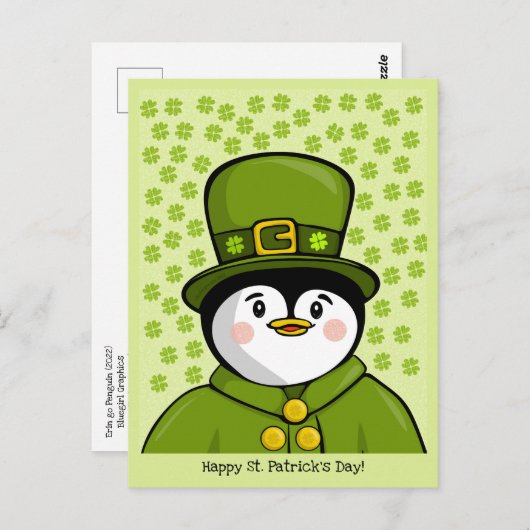 Erin go Penguin Carte postale (Devant / Derrière)