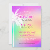 Erin Palm Tree White Kleurrijk Modern Kaart (Voorkant)