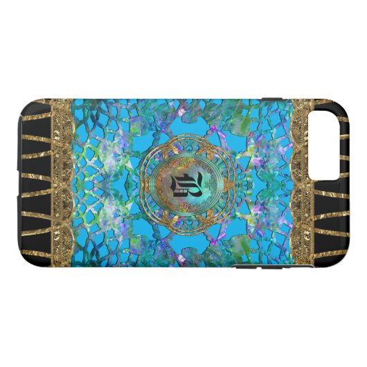 Erington Bleu  monogram Case-Mate iPhone Case (Achterkant (Horizontaal))