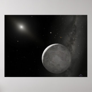 Eris (Xena) en zijn maan Dysnomia Poster