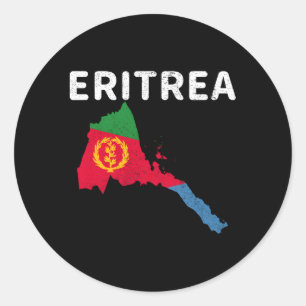 Eritrea Eritrea Kaart Vlag Afrika Gouden Olijftak Ronde Sticker