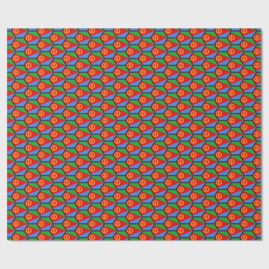Eritrea Flag Honeycomb Wrapping Paper Cadeaupapier (Vlak)