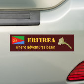 Eritrea Flag + Map Bumpersticker (Op auto)