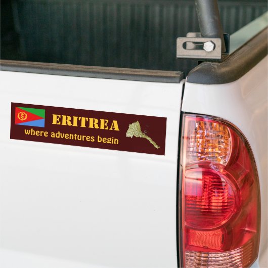 Eritrea Flag + Map Bumpersticker (Op Truck)