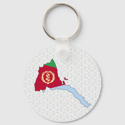 Eritrea Flag Map op volledige grootte Sleutelhanger (Voorkant)