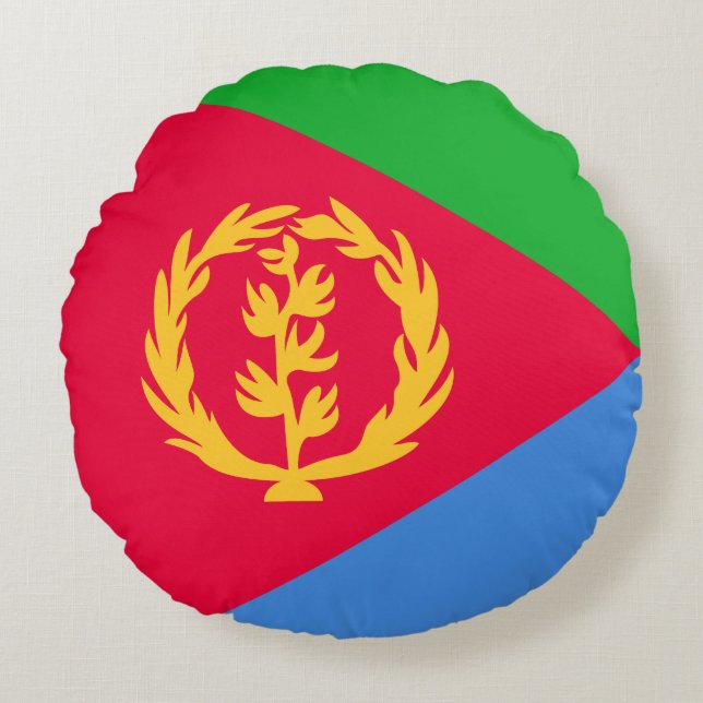 Eritrea Flag Rond Kussen (Voorkant)