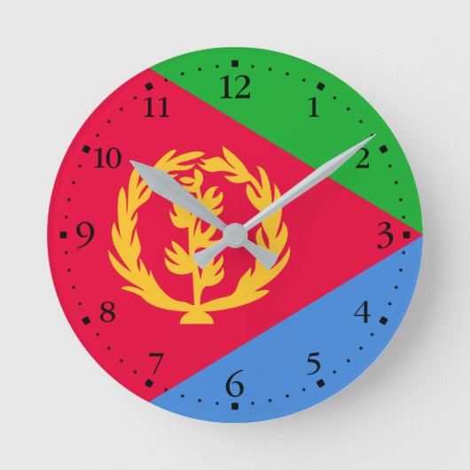 Eritrea Flag Ronde Klok (Voorkant)