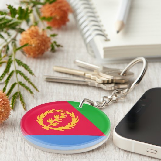 Eritrea Flag Sleutelhanger (Voorkant Rechts)